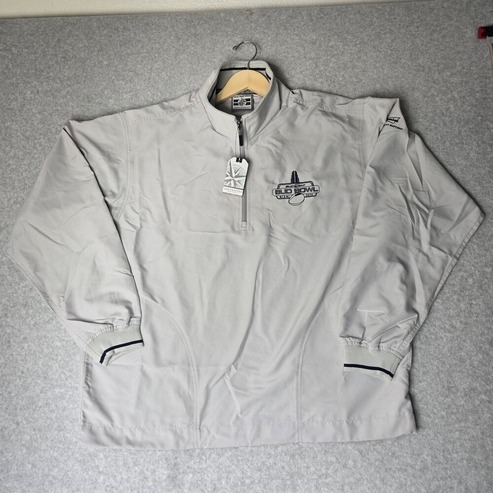 Vintage Bud Light Bud Bowl Miami 2010 1/4 Zip Pullover Jacket Large NWT